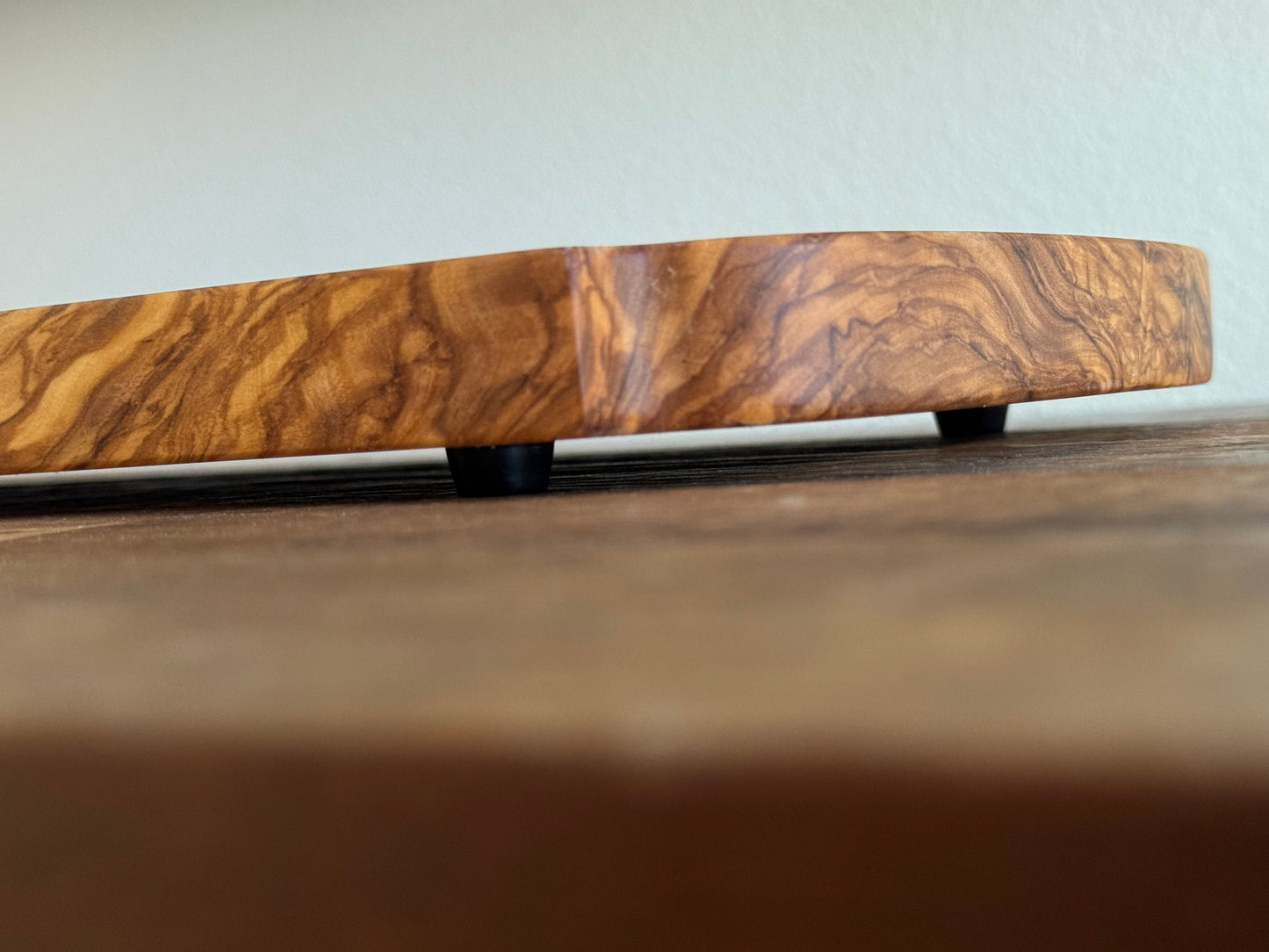 Olive Wood Serving Board with condiment trays