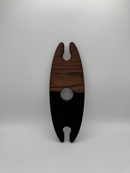 Wine Caddy – Handmade Walnut & Black Epoxy - Classic Style