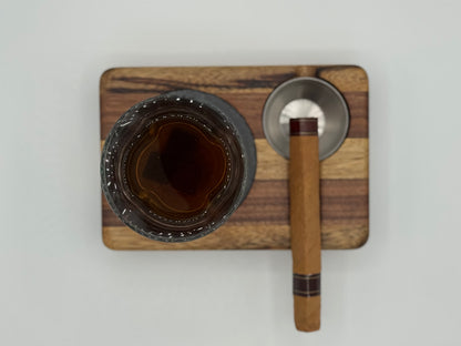 Whiskey & Cigar Tray - Black Limba and Walnut