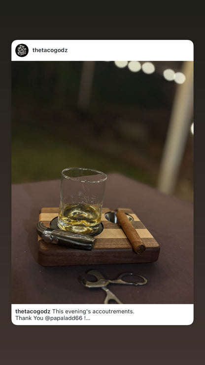 Whiskey & Cigar Tray - Maple and Walnut