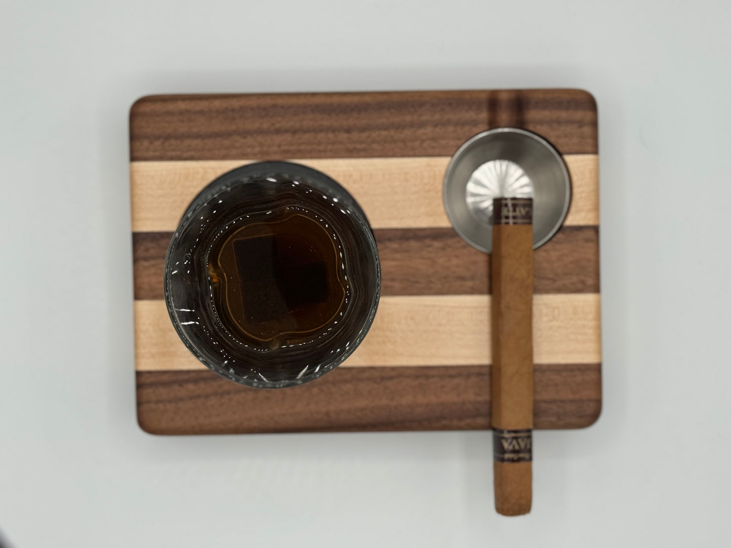 Whiskey & Cigar Tray - Maple and Walnut