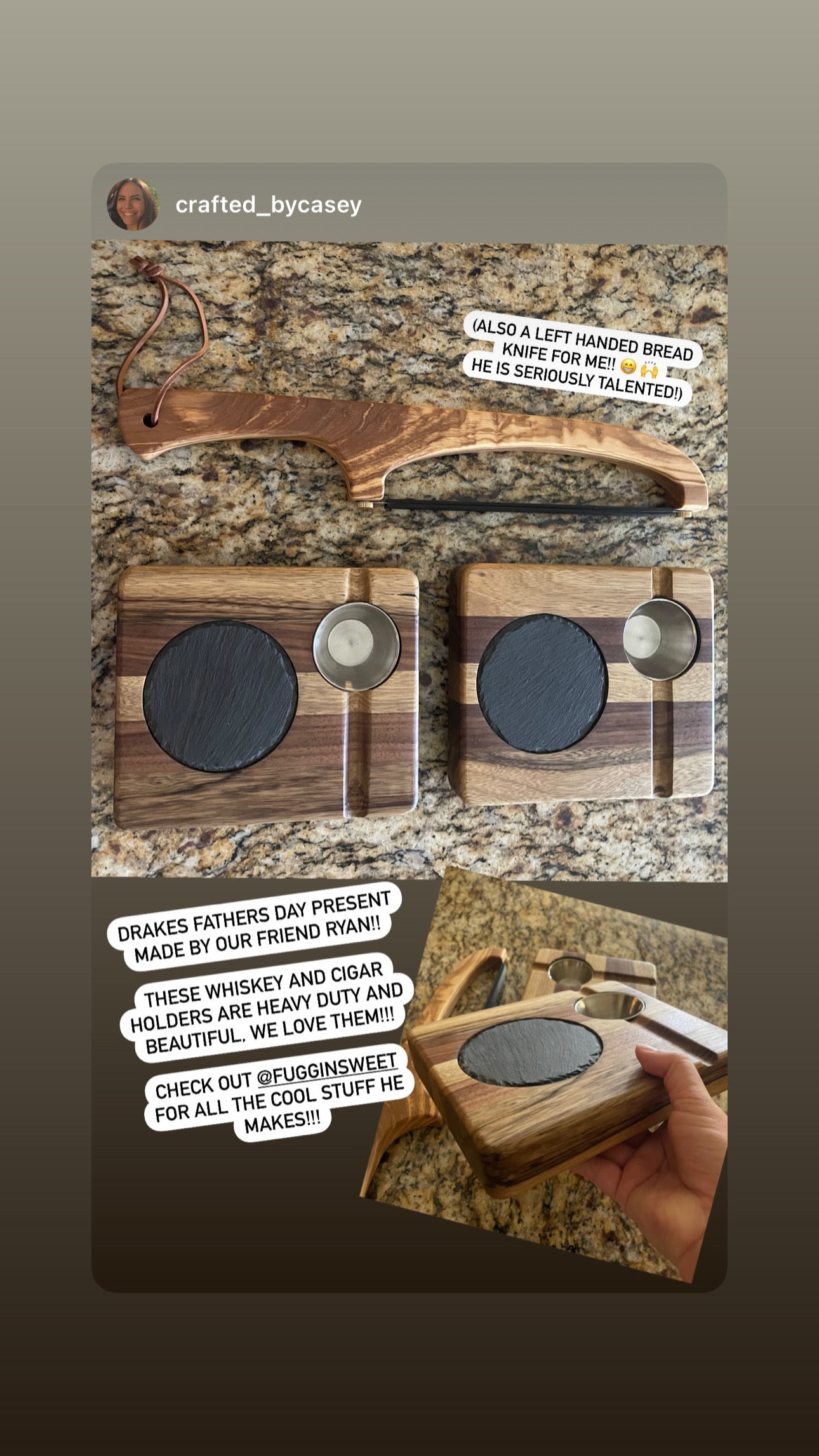 Whiskey & Cigar Tray - Black Limba and Walnut