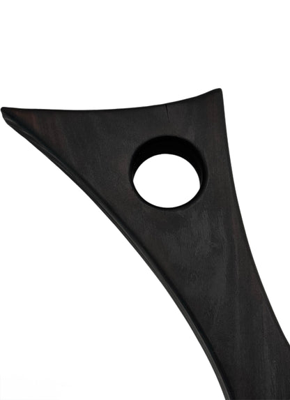 Olive Wood Charcuterie Board with Charred Handle, Epoxy Groove & Gold Ramekin