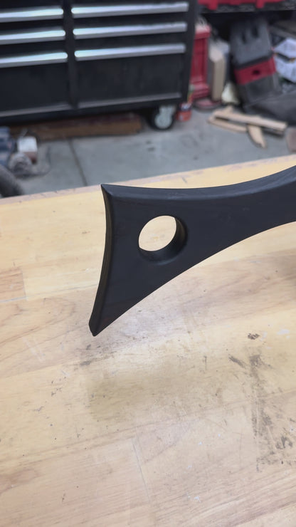 Olive Wood Charcuterie Board with Charred Handle, Epoxy Groove & Gold Ramekin